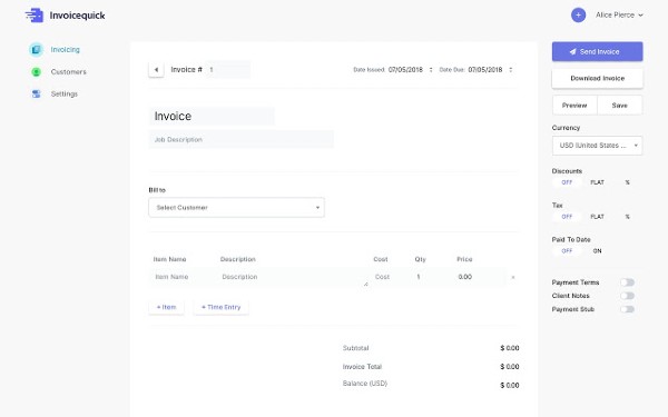 plugin quick invoice