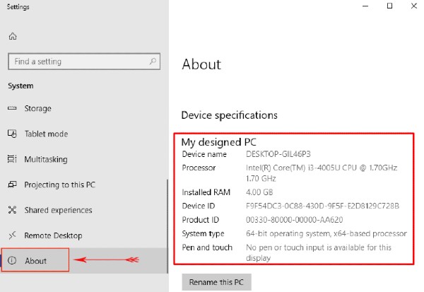 hardware specs