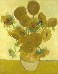 Vase With Fifteen Sunflowers